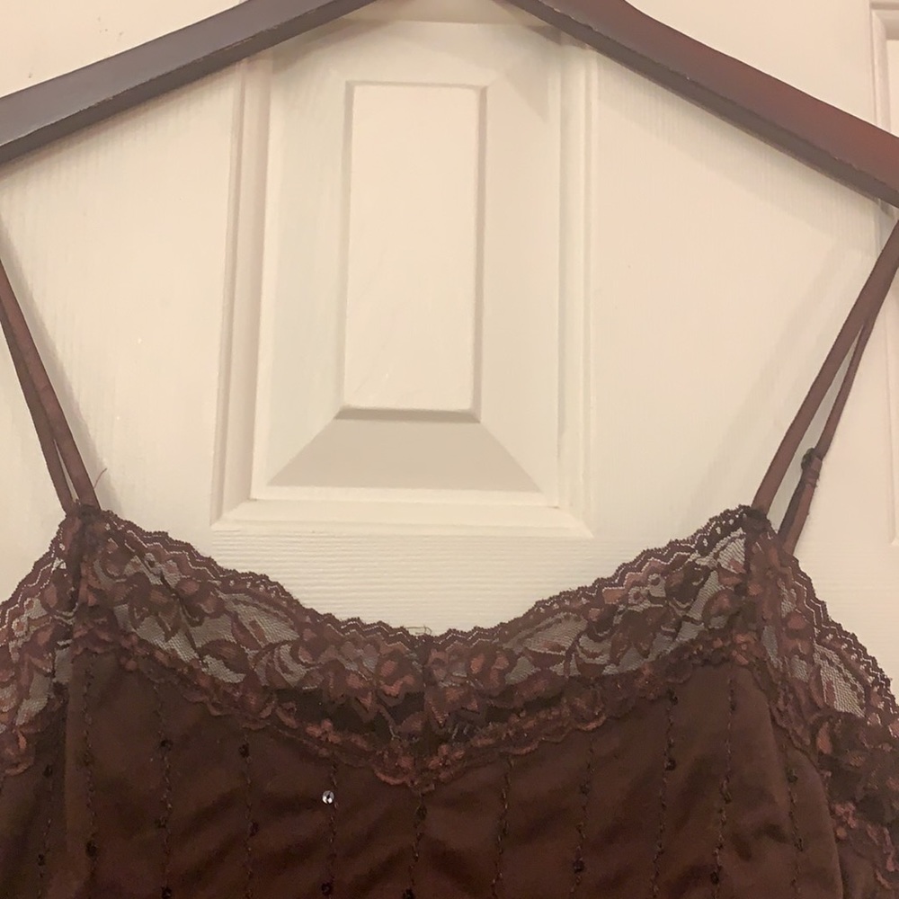 Self Esteem Brown Lace-Trim Cami Tank Top - Picture 5 of 12